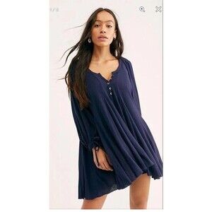 Free People We the Free (Small) Winter Sun Tunic Dress Navy Boho